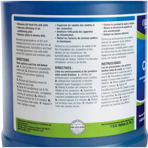Global Industrial Air Conditioning Coil & Fin Cleaner - Case Of Four 1 Gallon Bottles 5 Global Industrial Air Conditioning Coil & Fin Cleaner - Case Of Four 1 Gallon Bottles - Image 4